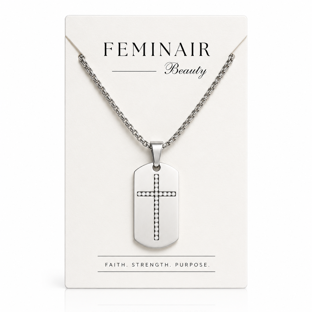 Men's Faith Cross Necklace – Engraved Christian Pendant